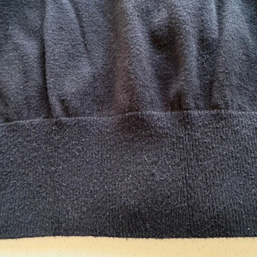 Banana Republic Men's M Black Cotton Silk Blend Full Zip Mock Neck Sweater  Y2K